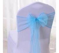 PVGYUJFD Fascia della Sedia, 25 Pezzi telai for sedie for Fiocchi for for Feste di Nozze Hotel Banchetti Decorazioni Eventi Paese for da Matrimonio 17x275 cm(Blue 25pcs)