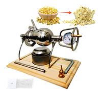 PVGYUJFD Macchina per Popcorn, 2023Nuova Macchina for Popcorn a Mano for la casa, Mini for a manovella da 260 ml, Acciaio Inossidabile 304, retrò, Riscaldamento Lento con manometro Adatto