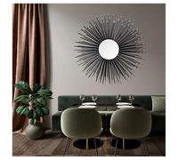 PVGYUJFD Orologi, Specchio da Parete Grande Sunburst Decorativo Starburst Rotondo in Metallo Sala Pranzo Soggiorno Corridoio Portico Appendere(80cm)