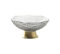 PVGYUJFD Piatto da frutta creativo Ciotola con piede Ciotole di cristallo for la decorazione Frutta Natale Piatto caramelle in vetro decorativo Grande ciotola Decorazioni for casa(Grijs,S)