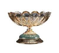 PVGYUJFD Piatto da frutta creativo Piatto da frutta europeo Base in metallo Cristallo di lusso alta qualità moderno for la casa Decorazione tavolo Soggiorno creativo