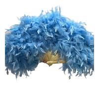 PVGYUJFD Ventaglio da Ballo con Piume, Ventaglio di Danza Piume 70 * 40 cm Grande Soffice Spettacolo Teatrale Fan Fotografia Puntelli Pieghevoli Decorazione della Festa Nuziale(Light Blue)