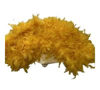 PVGYUJFD Ventaglio da Ballo con Piume, Ventaglio di Danza Piume 70 * 40 cm Grande Soffice Spettacolo Teatrale Fan Fotografia Puntelli Pieghevoli Decorazione della Festa Nuziale(Gold Yellow)