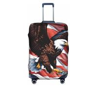 Pvinnk Aquila con bandiera USA stampa protettiva bagagli copertura elastica lavabile valigia Protector viaggio Gear Protector, bianco, X-Large