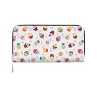 pvinnk Deliziosi Cupcakes Stampa Elegante Portafoglio In Pelle Delle Donne Capacità Grande Portafoglio Casual Viaggio-Ready Portafoglio, nero, Taglia unica, Arte
