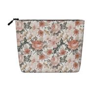 pvinnk Flower Paris Torre Eiffel stampa make up bag monostrato borse trucco viaggio organizzatore cosmetico grande capacità cerniera, nero, Taglia unica
