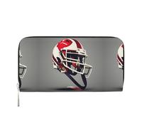 pvinnk Football americano stampa elegante portafoglio in pelle da donna capacità grande portafoglio casual viaggio portafoglio pronto per il viaggio, nero, Taglia unica, Arte