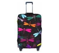 Pvinnk Graziosa copertura protettiva per bagagli, con stampa libellula, elastica, lavabile, per valigie da viaggio, bianco, X-Large