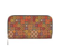 pvinnk Gruppo di Marocchino Stampa Geometrica Elegante Portafoglio A Mano In Pelle Donna Capacità Grande Portafoglio Casual Viaggio-Ready Portafoglio, nero, Taglia unica, Arte