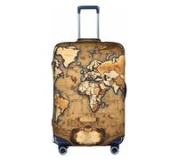 Pvinnk Old Stained World Map Print Copertura protettiva per bagagli elastica lavabile valigia Protector Travel Gear Protector, bianco, X-Large