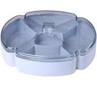 PVPJVLQSJ Vassoio for frutta secca e nociVassoio for snack con coperchio, contenitore for caramelle noci, vassoio da portata componibile in plastica(Blue 1 Layer)