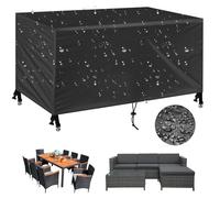 PVPQPR Copertura per mobili da Giardino 270x230x70cm(LxWxH) Copertura Tavolo Esterno Rettangolare Copertura da Tavolo da Giardino 600D Oxford Impermeabile Antivento Antipolvere Resiste