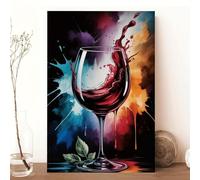 PVPQPR Stampe d'epoca,arte murale,dipinto moderno con schizzi di vino rosso intenso,blu e viola,per soggiorno,ufficio,ristorante,60x80 cm (24x31 pollici),senza cornice