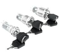 PVTLCYBI 16/19/22mm Interruttore a Pulsante rotativo con Chiave 2/3 Posizioni autobloccante e autoripristinante Tipo di Mantenimento LED No/NC ON off(Self-Reset_22MM_12-24V)