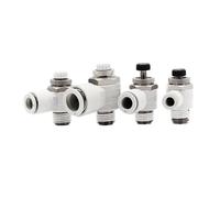 PVTLCYBI Valvola di controllo della velocità dell'acceleratore, 1 pezzo, connettore pneumatico valvola a farfalla di scarico/aspirazione AS1201F/2201F/3201F-M5/01/02-04A/06A (01-08S, valvola di