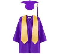 pvucpot Abito da Laureato Set Toga Laurea per Bambini 2 Pezzi Toga Laurea Cappello e Abito per Bambini Prescolare Scuola Materna Costume Tocco Cappello Costume da Laureato per Bambino