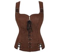 pvucpot Corsetto da donna vintage rinascimentale steampunk bustier Bustino Corsetto Spallacci Medievale Corpetto Donna Gilet da donna con lacci in stile palazzo steampunk rinascimentale medievale