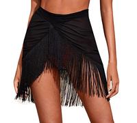 pvucpot Costume da Bagno Copricostume da Donna in Rete con Gonna Trasparente Irregolare con