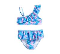 pvucpot Costume da Bagno per Ragazze Due Pezzi Spalle Inclinate Asimmetriche Volant Bikini da Spiaggia con Estivo Stampa Fondo Bikini per 1-6 Anni