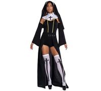 pvucpot Costume da suora, donna del convento, donna del clero, costume da chiesa, carnevale