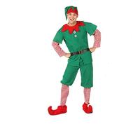pvucpot Costume Elfo Donna per donna uomo, Abito con cintura, calze e cappello, Elfi di Natale, Elfi per Natale, cerimonie, feste, Carnevale
