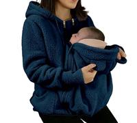 pvucpot Felpa con Cappuccio 3 in 1 per Marsupio Porta Bebè da Donna, con Cerniera, Cappotto A Canguro, Top per Gravidanza, Porta Bebè, Felpa con Cappuccio in Pile