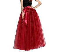 pvucpot Gonna In Tulle Donna Tulle, Lunga Da Donna, Per Carnevale, Sovrapposta, Multistrato, A Pieghe, Gonna Estiva In Rete, Orlo Principessa, Gonna Lunga, Linea A-Line