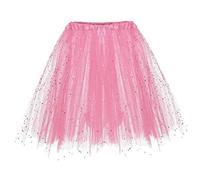 pvucpot Gonna Tulle Nera Bambina Da Donna, Con Paillettes Luccicanti, In Tulle, A Strati Abito Da Ballo Scintillante Di Carnevale Da Donna，Gonna A Mezza Rete