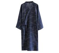 pvucpot Kimono Giapponese da Uomo in Cotone a Doppia Garza Vestaglia Plus Size Abbigliamento Zen Abbigliamento taoista M-L
