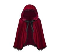pvucpot Mantello in velluto da bambina, Cappuccetto rosso, mantello in velluto rosso per ragazze, costume di Halloween da donna, mantello per cosplay