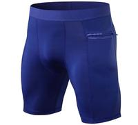 pvucpot Pantaloncini Compressione Uomo Pantaloni Corta Compressione Leggings Pantaloncini Compressi con Tasca per Cellulare
