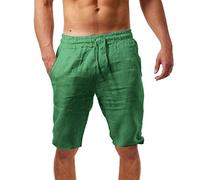 pvucpot Pantlaoncini Uomo Lino Pantaloni Corti Uomo Estivi Leggeri Pantaloncini Casual Tinta Untia Comodo S-3XL Ptantaloncini Soprtivi Uomo Ragazzo
