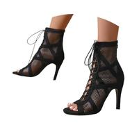 pvucpot Scarpe Donna Eleganti con Tacco a Spillo Women's Heeled-Sandals in Rete Tacchi Heels Dance Scarpe da Ballo Latino Americano Scarpe Sexy Moda Sandali Stivali Tacco Alto