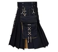 pvucpot Tradizionale Kilt Uomo Scozzese Tartan Irlandese Vintage Gotico Moda Kendo Kilt Medievale moda Scozzese Tartan individualità
