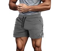 pvucpot Uomo Running Leggero Fitness Bodybuilding Shorts Asciugatura Veloce Insieme a Traspirante Retro in Rete