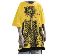 pvucpot Y2K T Shirt Scheletro Grunge Oversized Gothic Tee Graphics Streetwear Techwear Old Baggy Dark Academia Gothic Vampirecore Dark