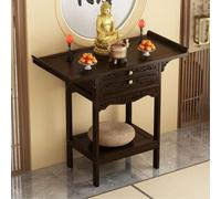 PVUECHADEA Tavolo Da Altare Buddista In Bambù, Santuario Domestico Stile Cinese Con Cassetto E Vassoio Estraibile, Mensole Multiuso Per Meditazione, Preghiera Ed Esposizione Statue