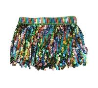 PVUVTNAHW 1-10 iarde 16 cm paillettes nappa frangia pizzo colorato for abbigliamento vestito borsa decorazione frange rifinitura(Green,16cm-8Yards)