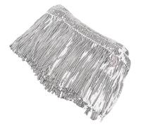 PVUVTNAHW 10Y/Lotto L15cm Perline Nappe Paillettes Pizzo Criptato Filo Decorazione for Abiti da Palco Festivo Frangia(Silver)
