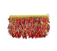 PVUVTNAHW 2-10 iarde 40 mm strass frange nappe pizzo trim for abito da ballo frange cucito tenda decorativa(Red,40mm-5Yards)