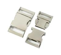 PVUVTNAHW 2 pezzi 15-38 mm fibbia a sgancio rapido laterale in metallo cinghia for borsa fibbia di regolazione fettuccia paracord gancio for cintura(Silver,25mm)