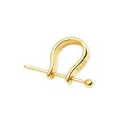 PVUVTNAHW 2 pezzi collana in argento sterling 925 con chiusura a sospensione con perno a forma di U, perno di fascino, clip for gioielli fai da te(Gold,9mm)