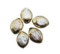 PVUVTNAHW 5 pezzi di perle sciolte del distanziatore placcato in metallo bianco coltivato d'acqua dolce di perle Keshi for le donne fai da te