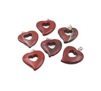 PVUVTNAHW 6 pezzi di ciondoli a forma di cuore con pietre preziose di cristallo naturale, gioielli fai da te, collana girocollo, energia curativa romantica(Gold swan)