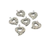 PVUVTNAHW 6 pezzi di ciondoli a forma di cuore con pietre preziose di cristallo naturale, gioielli fai da te, collana girocollo, energia curativa romantica(Speckle)