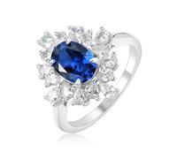 PVUVTNAHW Anelli da cocktail in argento sterling 925 con zaffiro creato, 6 * 8 mm, for donne, eleganti gioielli da festa e matrimonio(7)