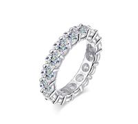 PVUVTNAHW Anelli da donna in argento sterling 925 con moissanite da 7 carati e 5 mm, con fila di diamanti a cerchio completo di colore D, for matrimonio(5MM,10)
