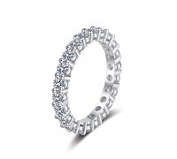 PVUVTNAHW Anelli da donna in argento sterling 925 con moissanite da 7 carati e 5 mm, con fila di diamanti a cerchio completo di colore D, for matrimonio(3MM,5)
