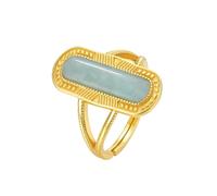 PVUVTNAHW Anelli Da Donna In Argento Sterling 925 Massiccio, Di Lusso, Con Amazzonite Naturale, Regolabili, Regalo Di Anniversario, Nuovi Grandi Anelli