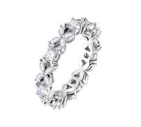 PVUVTNAHW Anelli da sposa in argento sterling 925 con vera moissanite scintillante, for anniversario, gioielli raffinati, for feste di nozze(7)